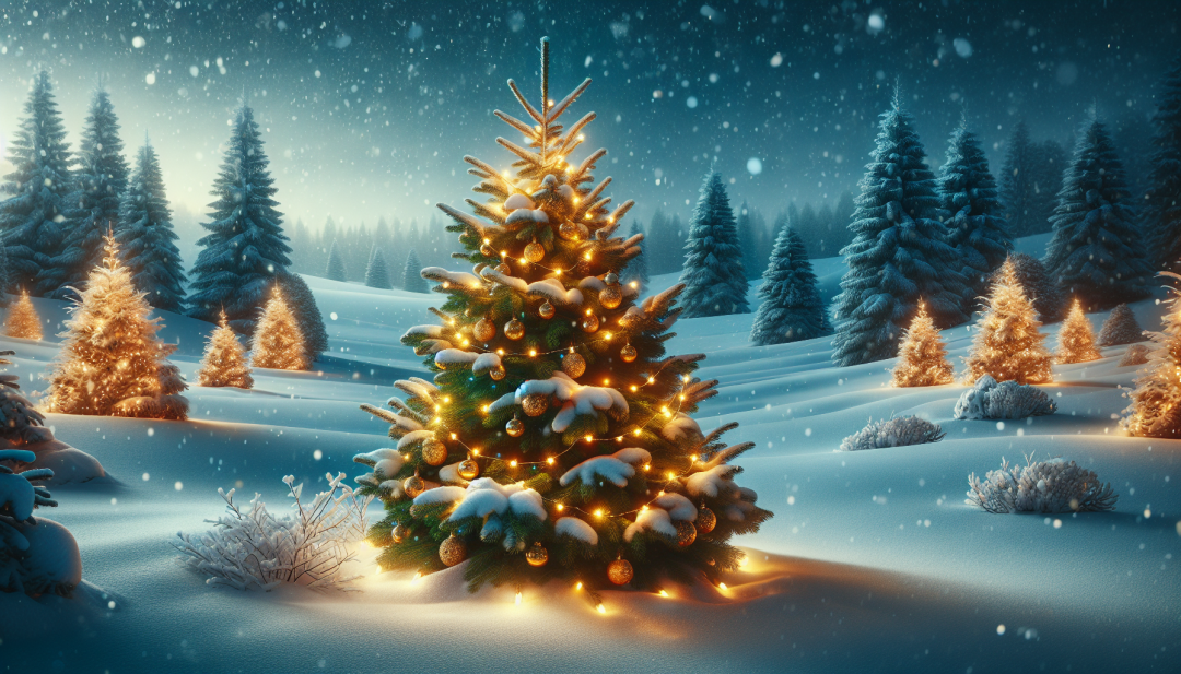 Weihnachtbaum im Schnee